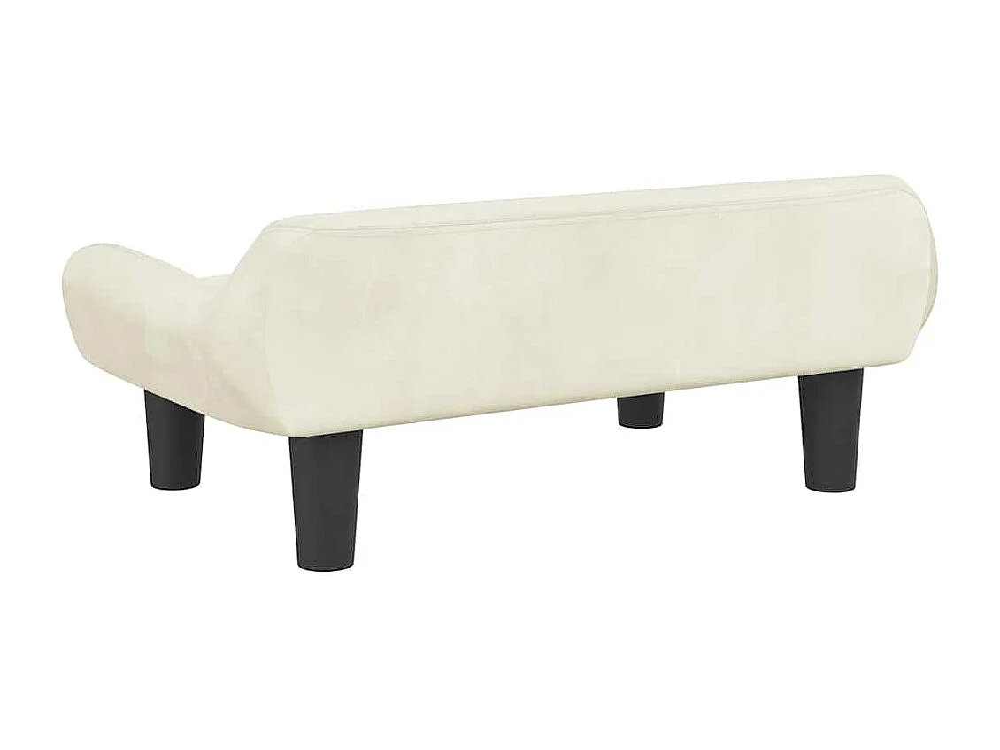 Cama para cães 70x40x24 cm veludo cor creme