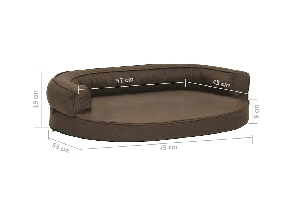 Matelas de lit ergonomique pour chien 75x53 cm Aspect de lin