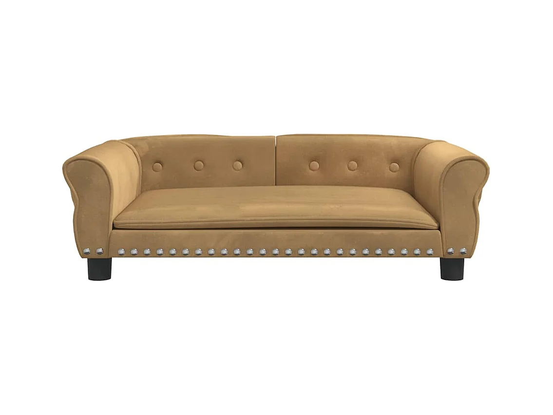 Cama para cães 95x55x30 cm veludo castanho