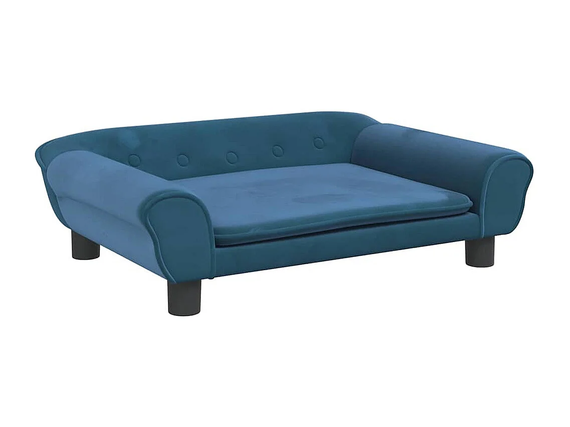 Lit pour chien bleu 70x48x22 cm velours