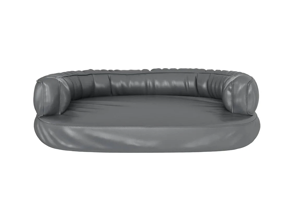 Cama para perros de espuma cuero sintético gris 75x53 cm