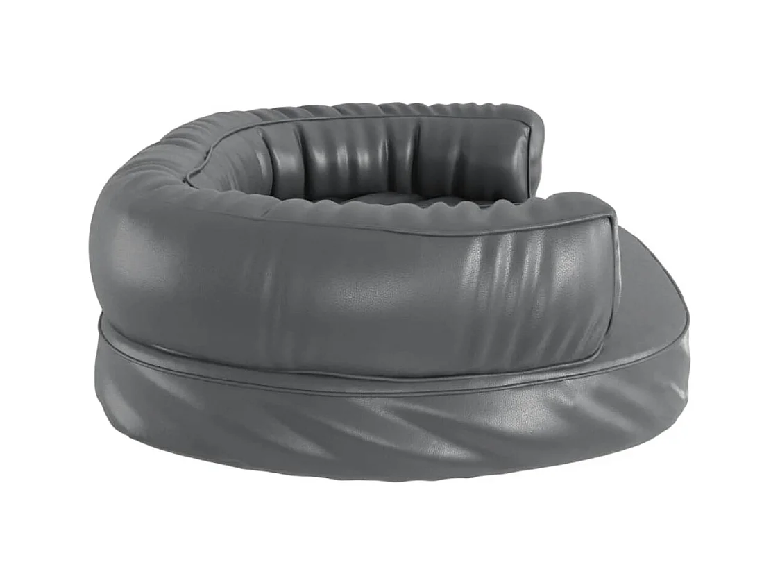 Cama para perros de espuma cuero sintético gris 75x53 cm