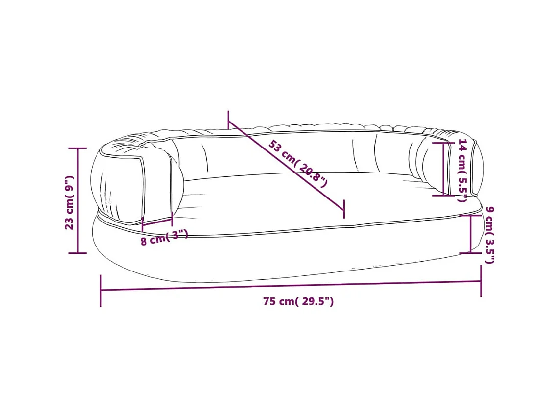 Cama para perros de espuma cuero sintético gris 75x53 cm