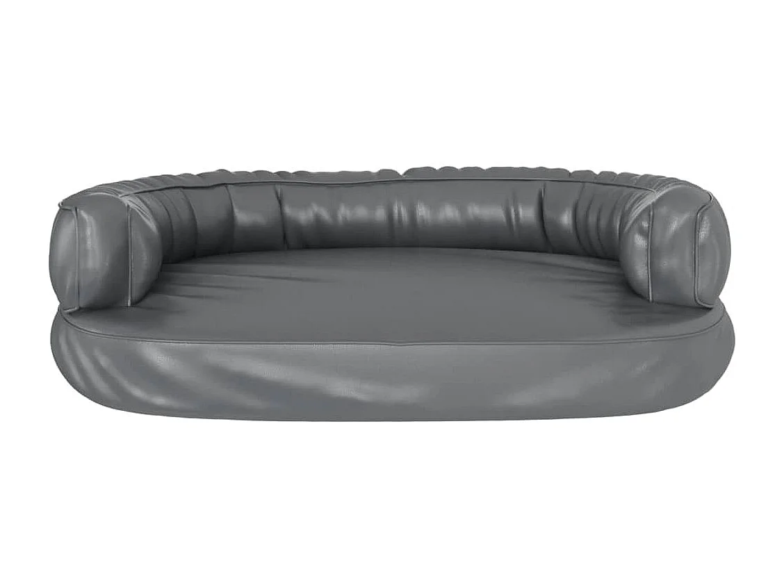 Lit pour chien ergonomique Mousse Gris 75x53 cm Similicuir
