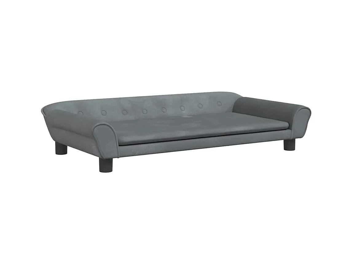 Cama para perros de terciopelo gris oscuro 100x50x21 cm