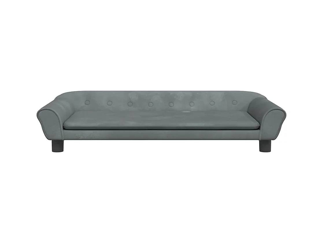 Cama para perros de terciopelo gris oscuro 100x50x21 cm