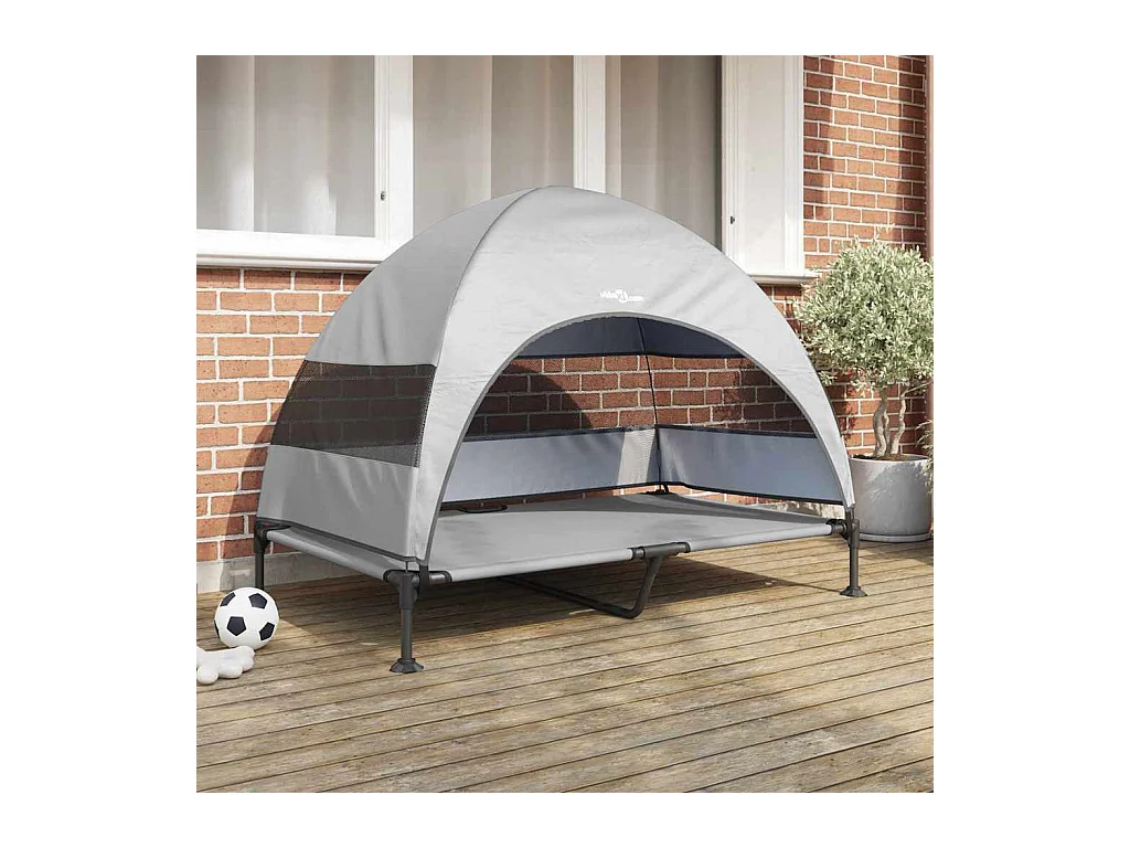 Cama Elevada para Perros Manual Gris plata 127 x 81 x 108 cm