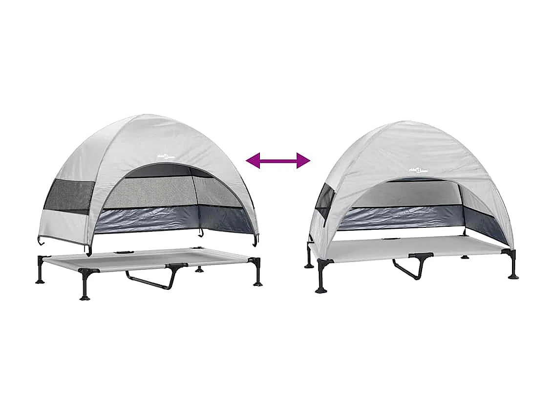 Lit surélevé pour chien Gris Argenté 127 x 81 x 108 cm