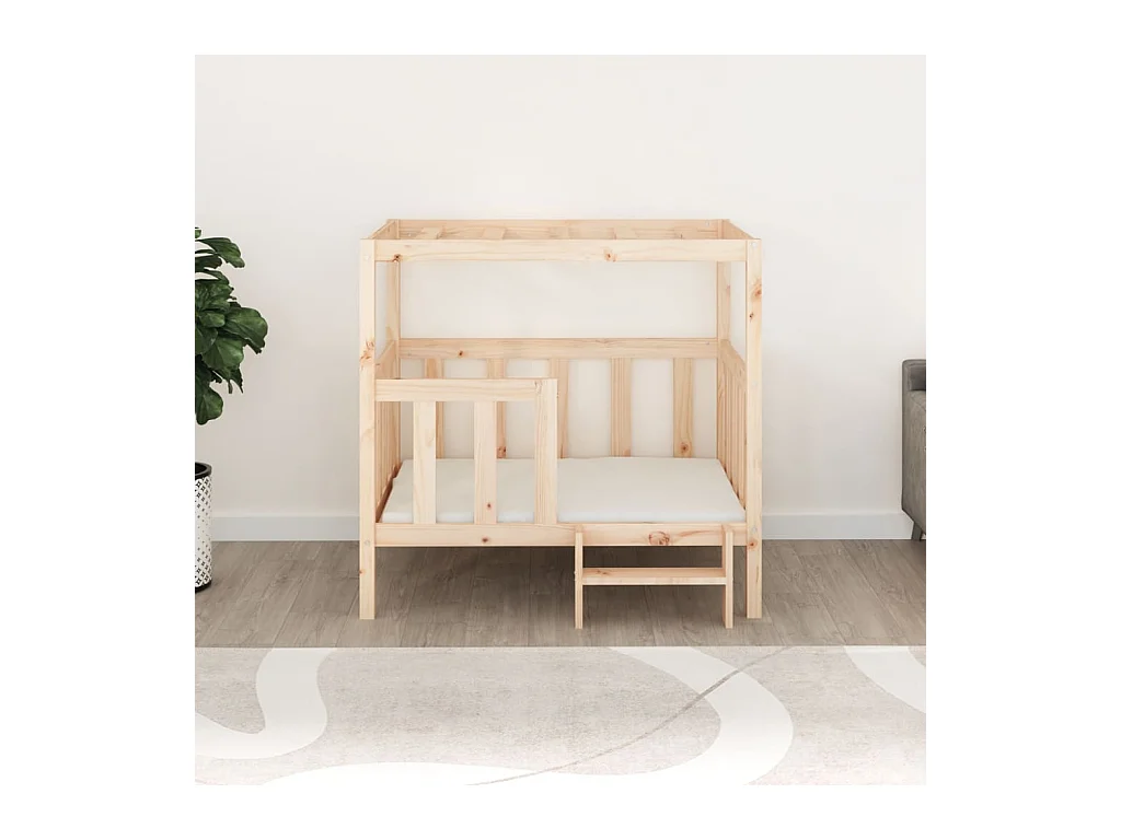 Cama para perros madera maciza de pino 105,5x83,5x100 cm