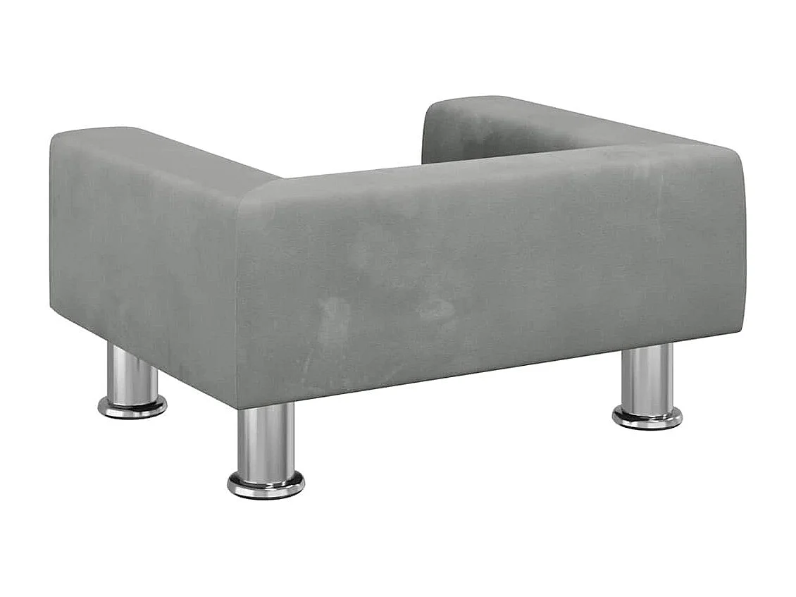 Cama para cães 50x40x26,5 cm veludo cinzento-claro