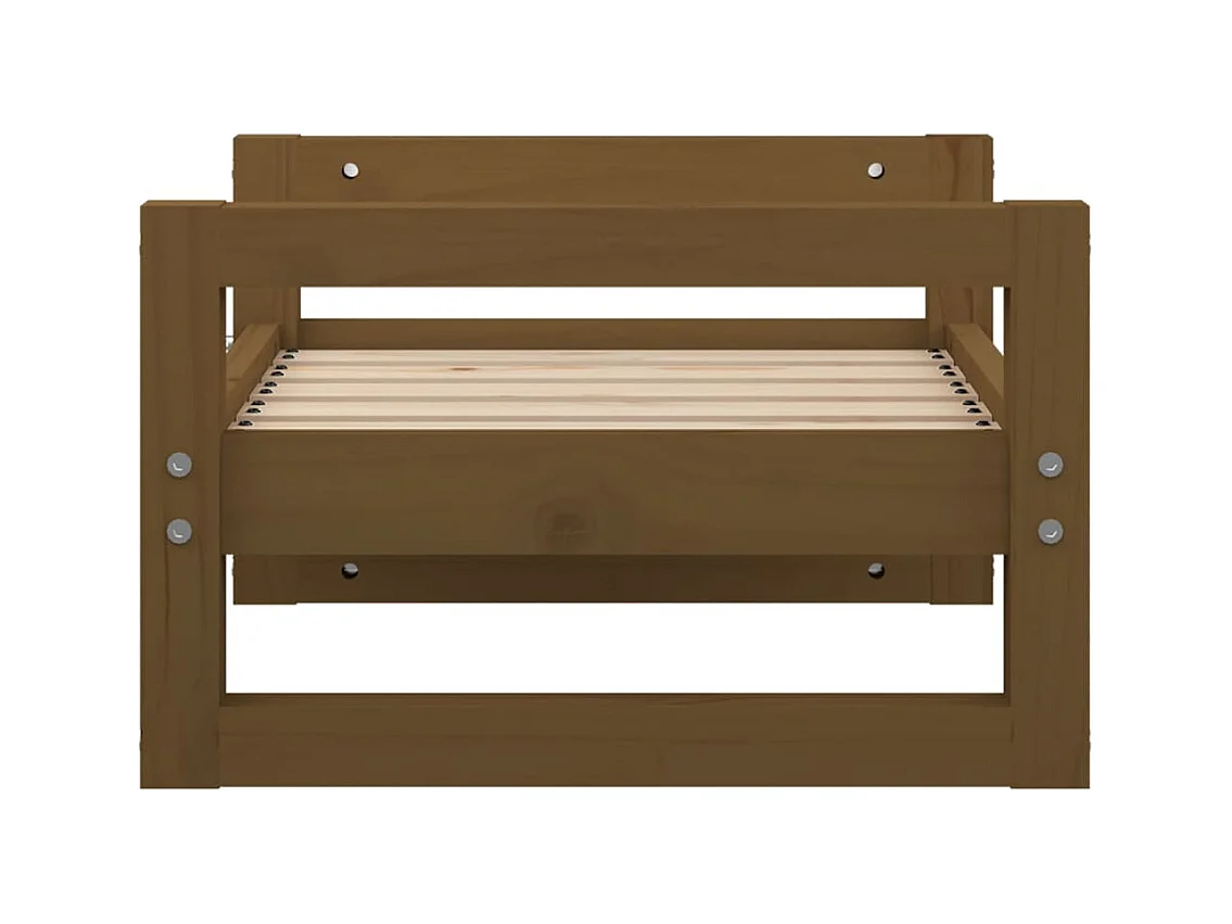 Cama para perros madera maciza pino marrón miel 55,5x45,5x28 cm
