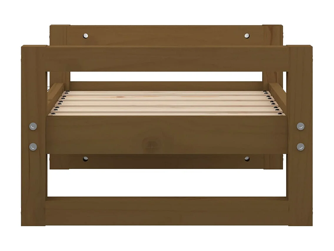 Lit pour chien Marron miel 55,5x45,5x28 cm Bois de pin solide