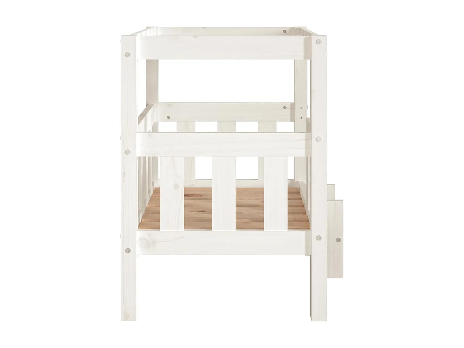 Cama para perros madera maciza de pino blanco 65,5x50,5x70 cm