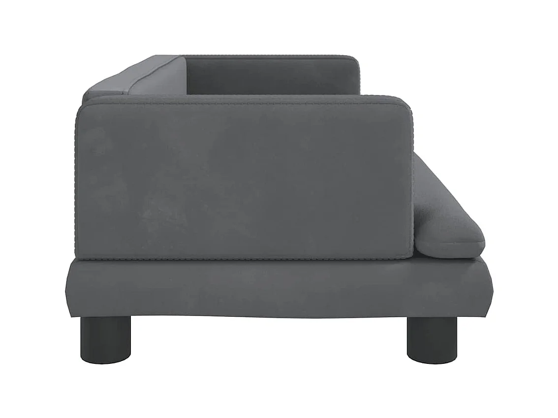 Cama para perros de terciopelo gris oscuro 80x45x30 cm