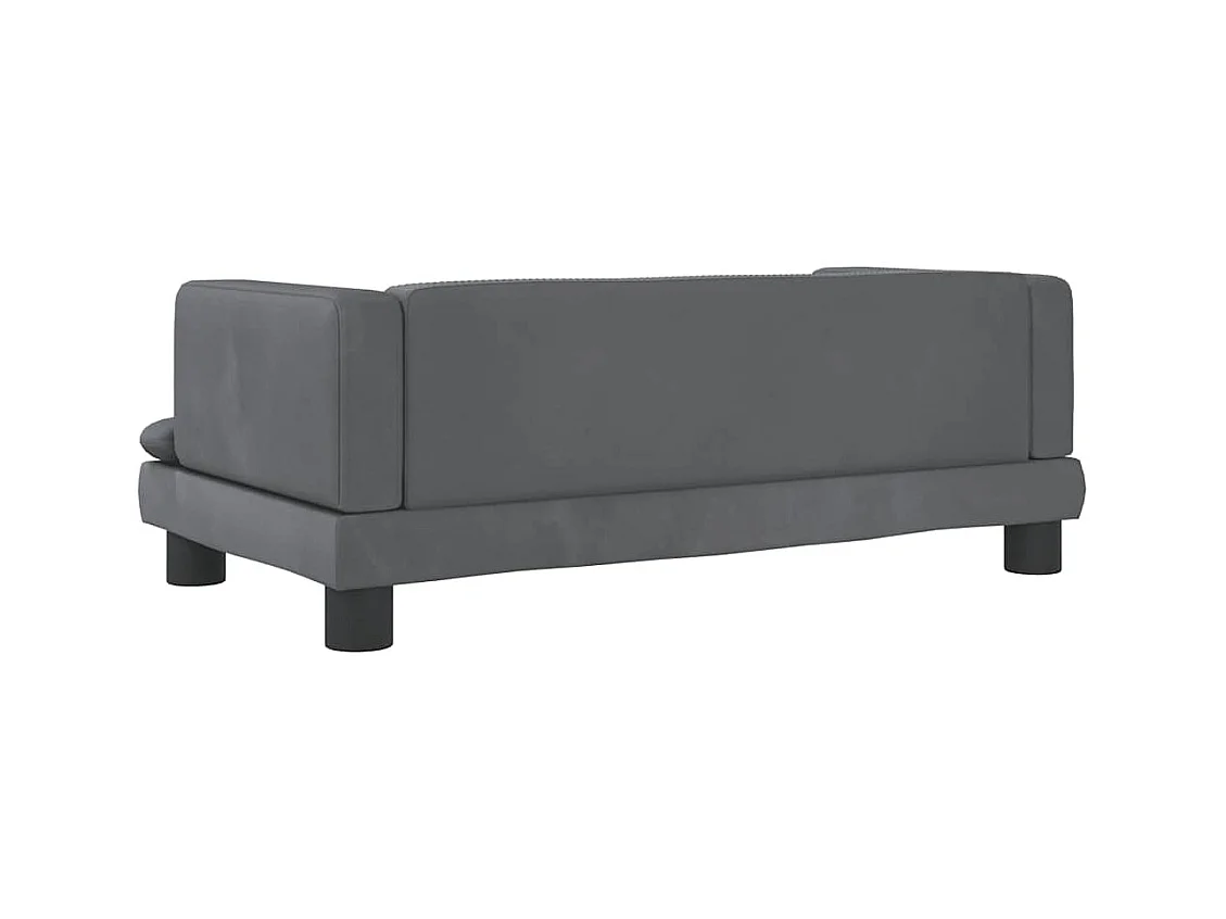 Cama para perros de terciopelo gris oscuro 80x45x30 cm