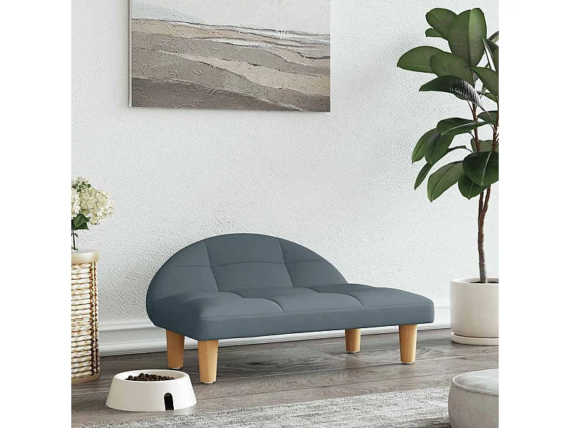 Lit pour chien gris foncé 70x52x30 cm tissu