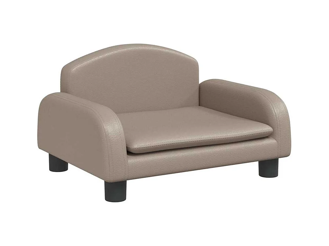 Cama para perros de cuero sintético color capuchino 50x40x30 cm