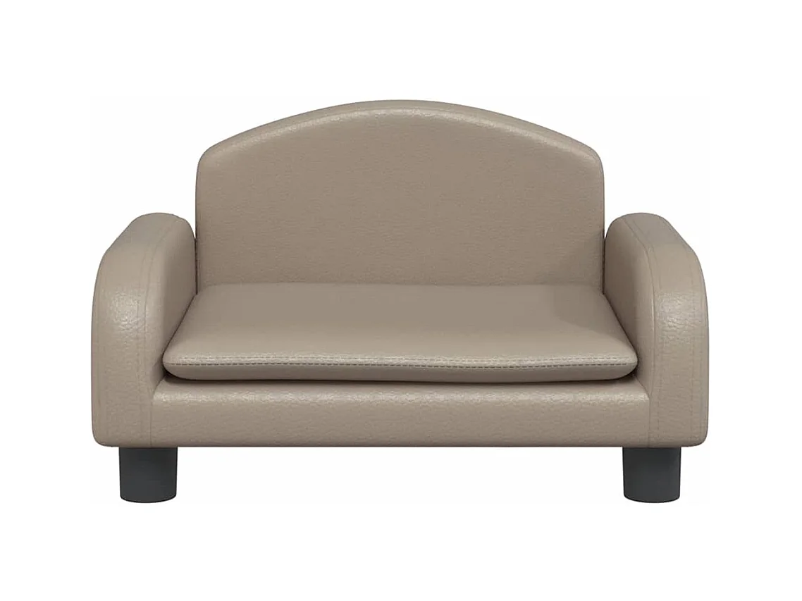 Cama para perros de cuero sintético color capuchino 50x40x30 cm