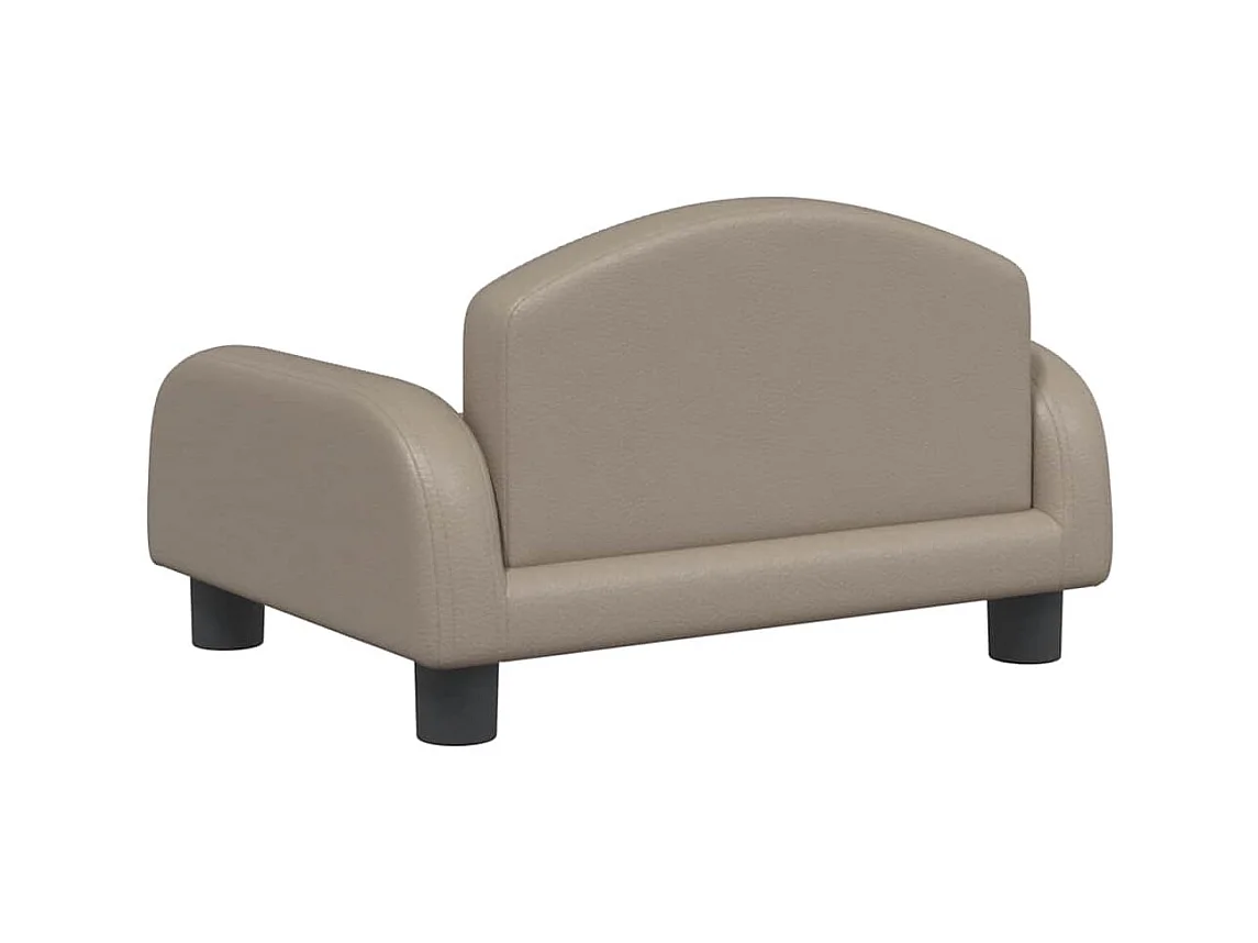 Cama para perros de cuero sintético color capuchino 50x40x30 cm