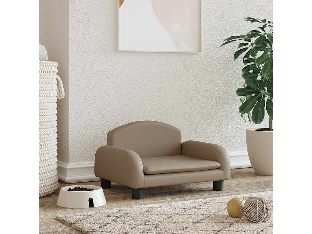 Lit pour chien cappuccino 50x40x30 cm similicuir