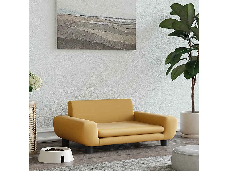 Lit pour chien marron 70x45x33 cm velours