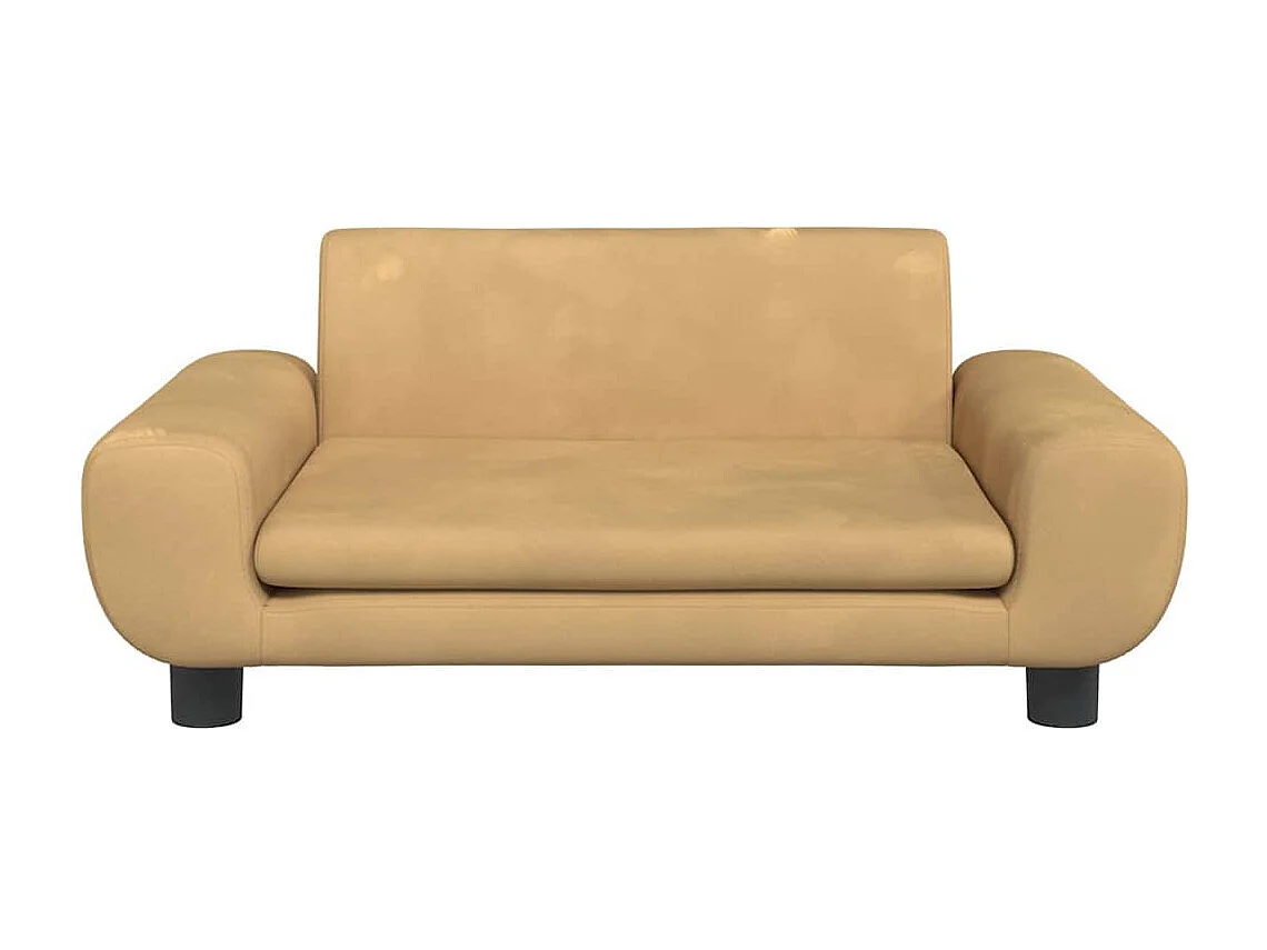 Cama para perros de terciopelo marrón 70x45x33 cm