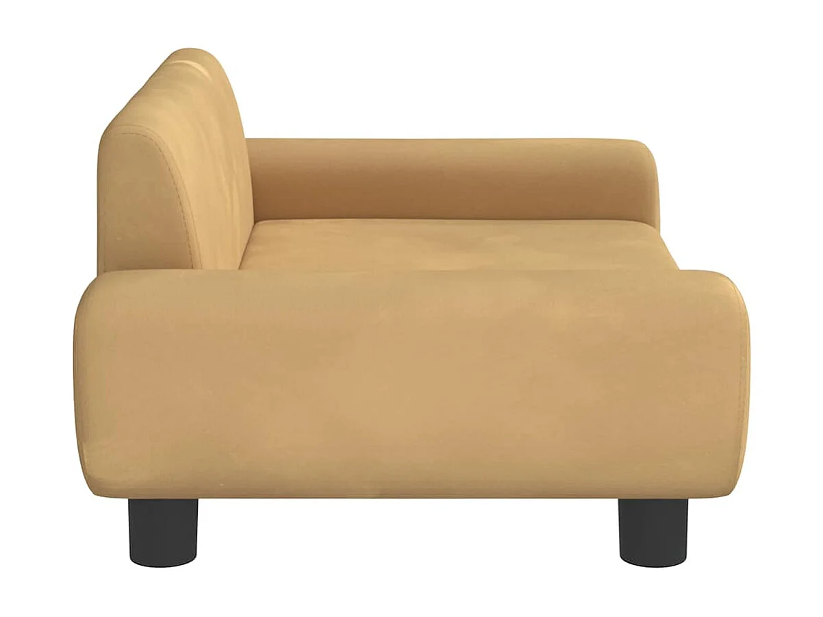 Cama para perros de terciopelo marrón 70x45x33 cm