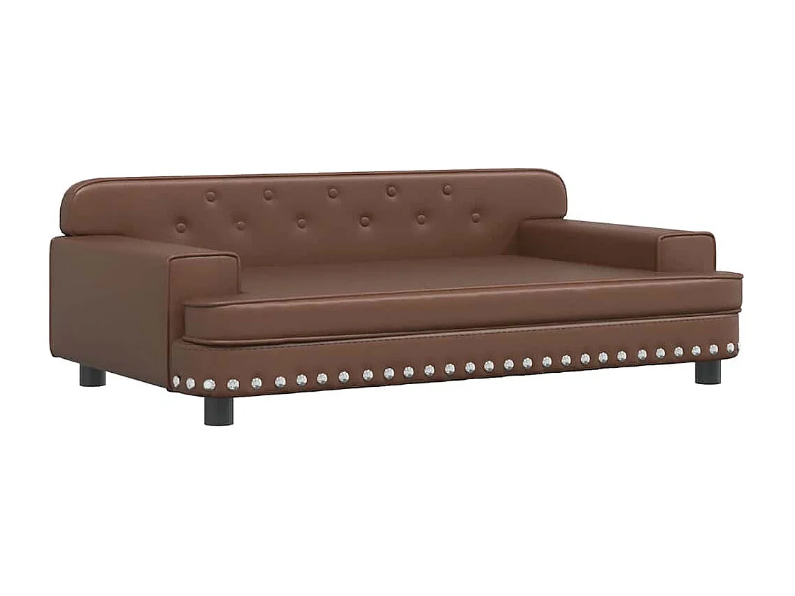 Lit pour chien marron 90x53x30 cm similicuir