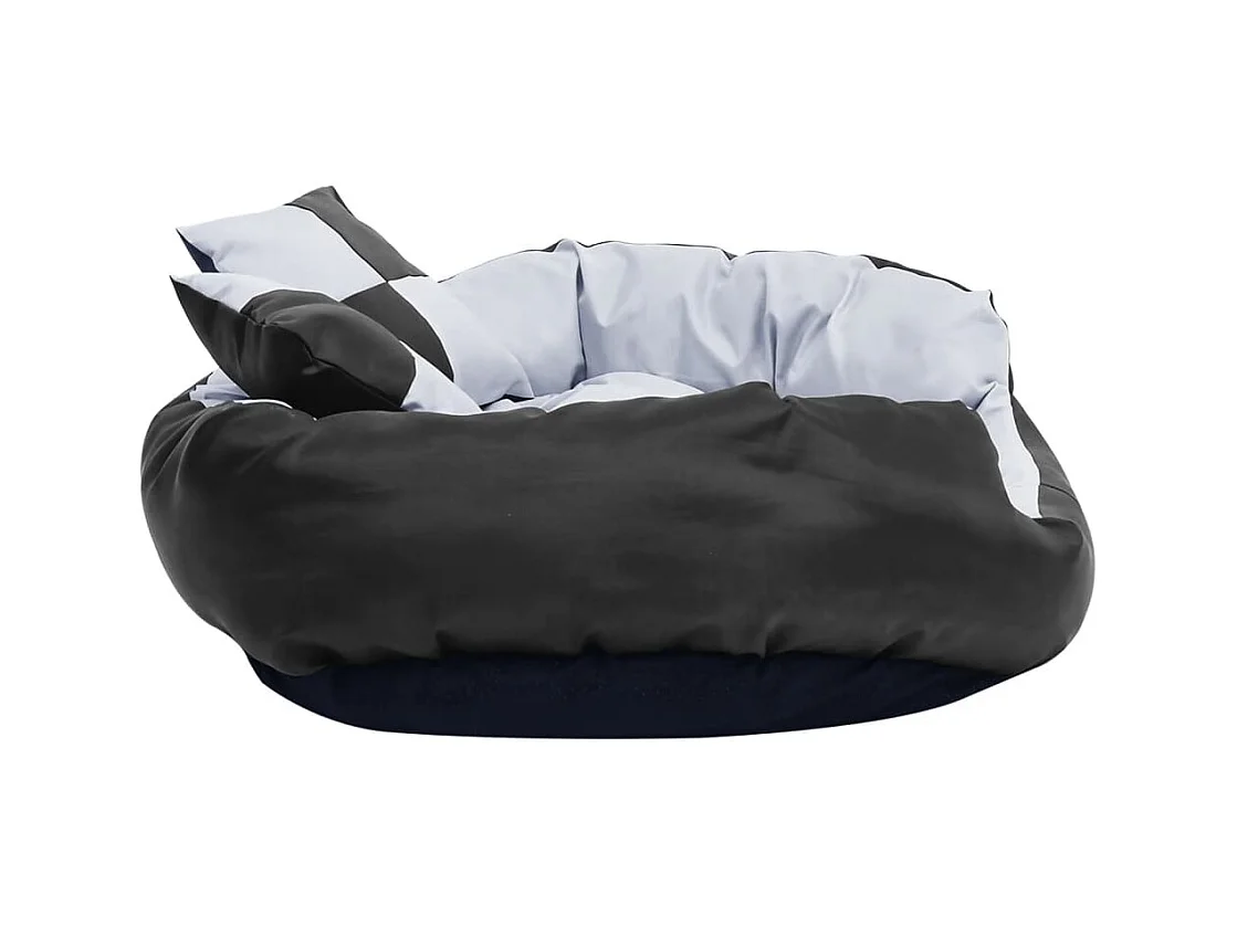 Almofadão p/ cães reversível e lavável 85x70x20 cm cinza/preto