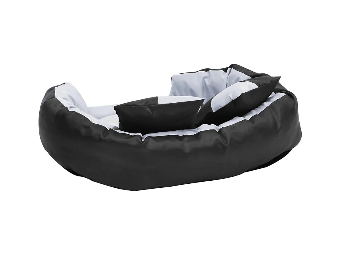 Almofadão p/ cães reversível e lavável 85x70x20 cm cinza/preto