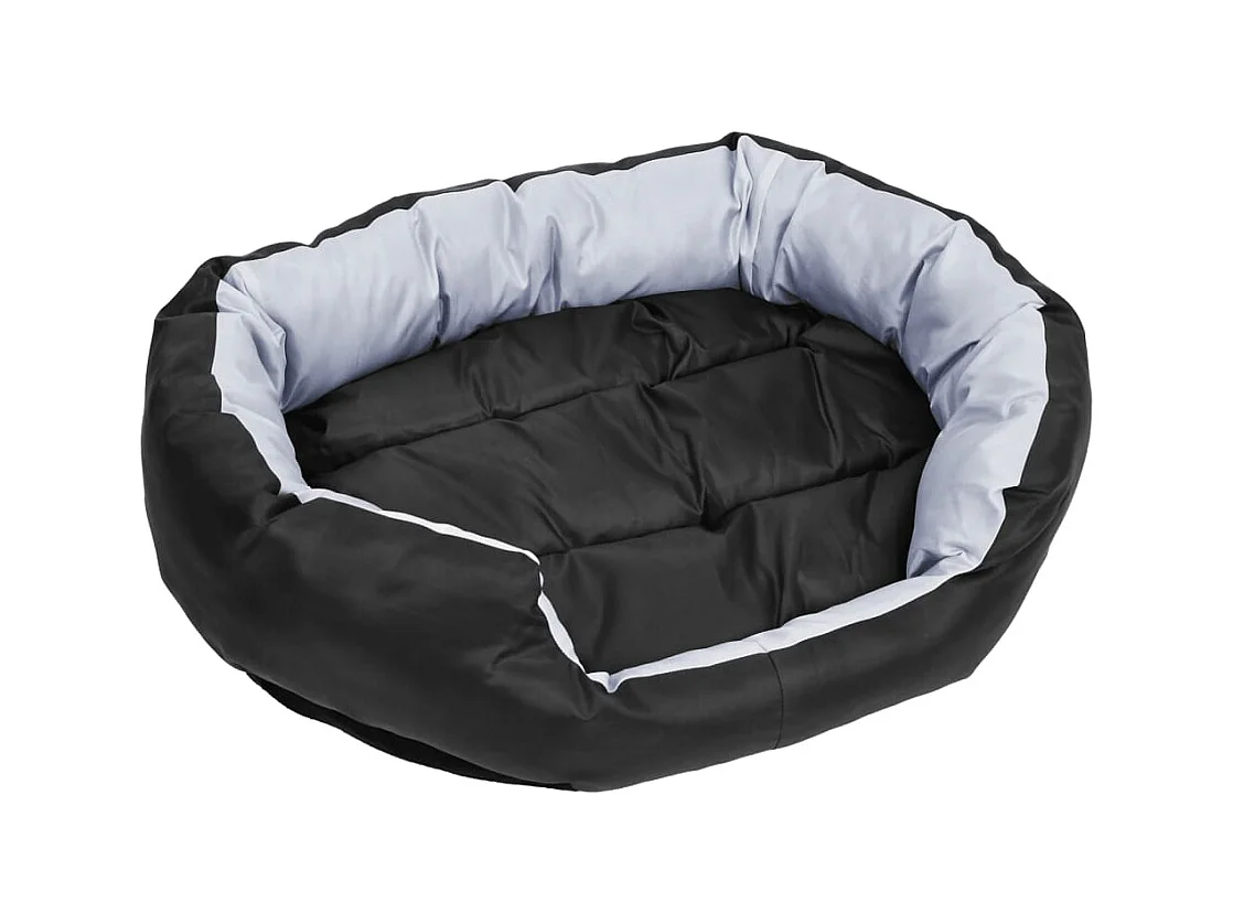 Almofadão p/ cães reversível e lavável 85x70x20 cm cinza/preto