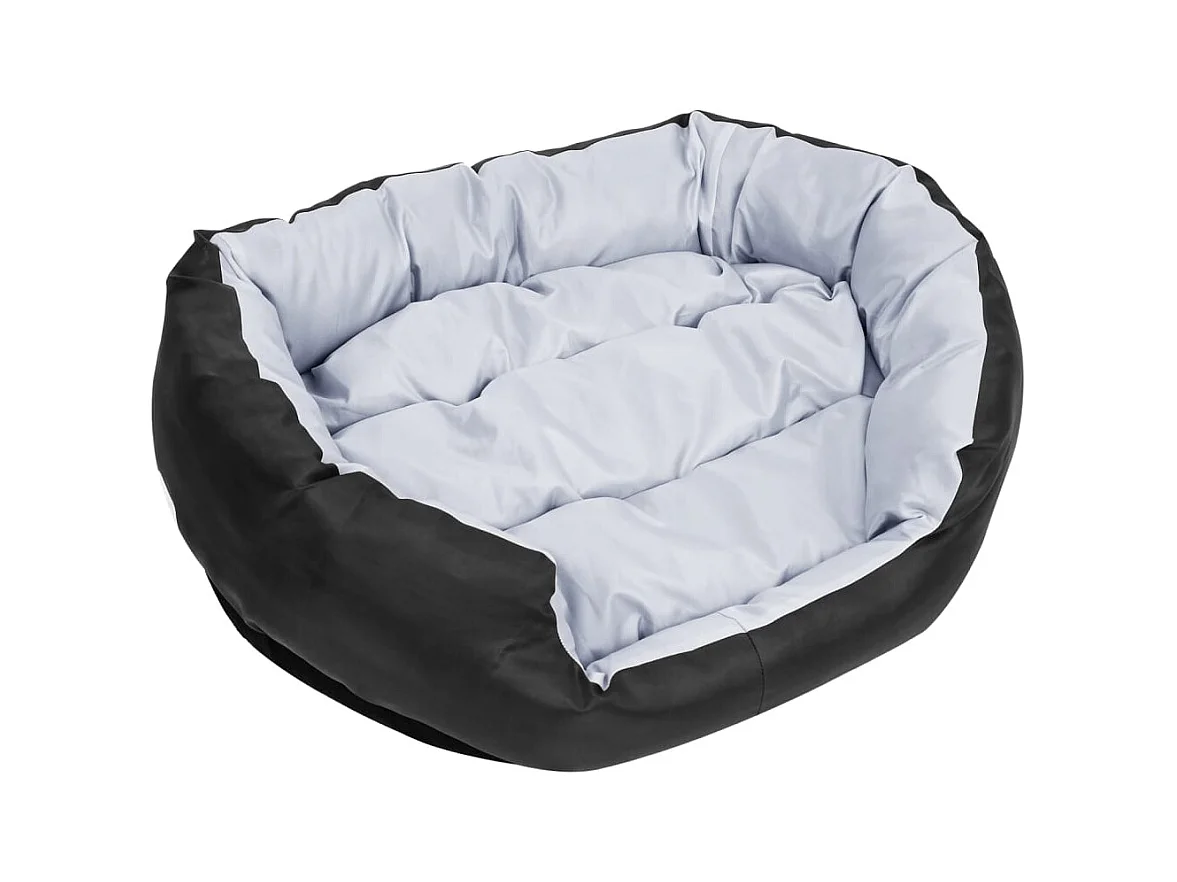 Almofadão p/ cães reversível e lavável 85x70x20 cm cinza/preto