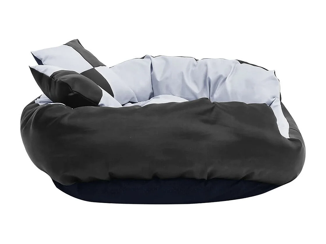 Coussin réversible lavable pour chien Gris et noir 85x70x20 cm