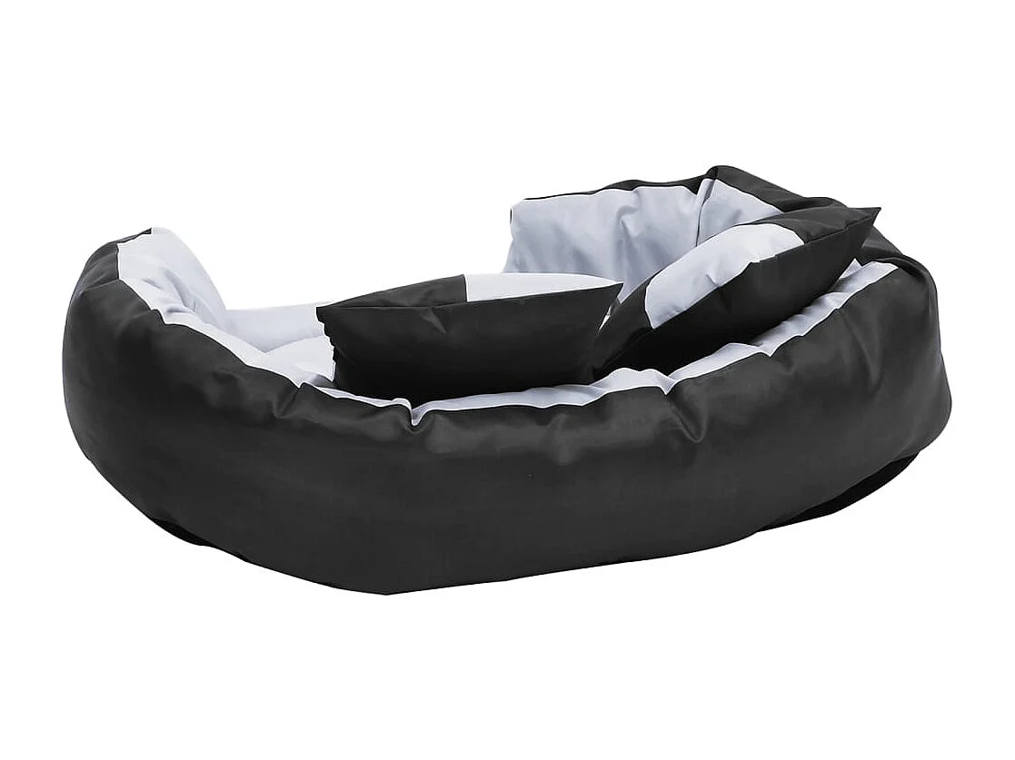 Coussin réversible lavable pour chien Gris et noir 85x70x20 cm