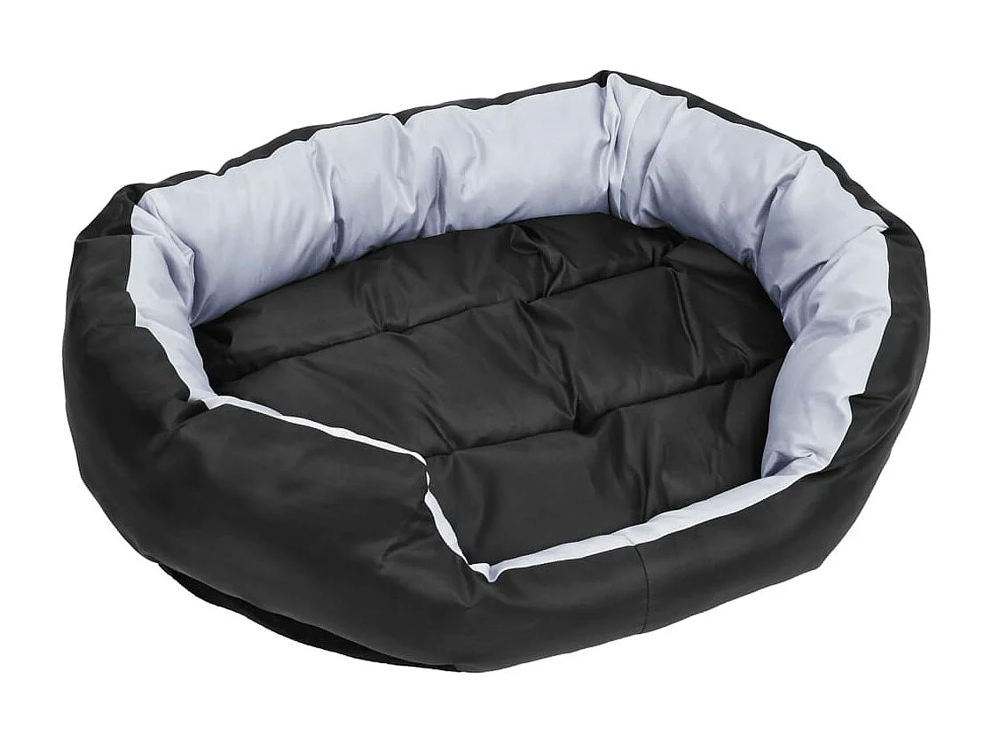 Coussin réversible lavable pour chien Gris et noir 85x70x20 cm