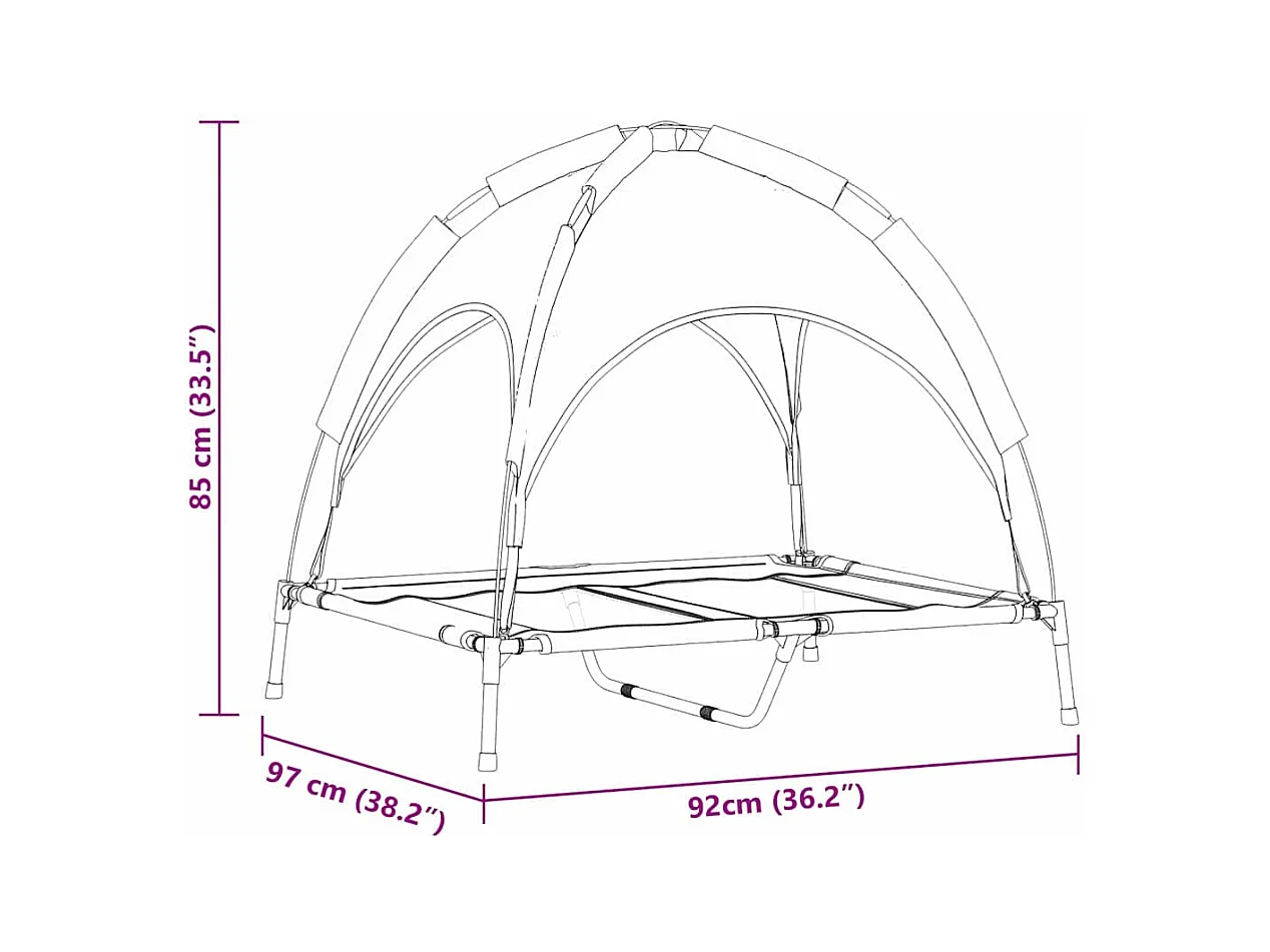 Cama para perro Gris plata l Acero
