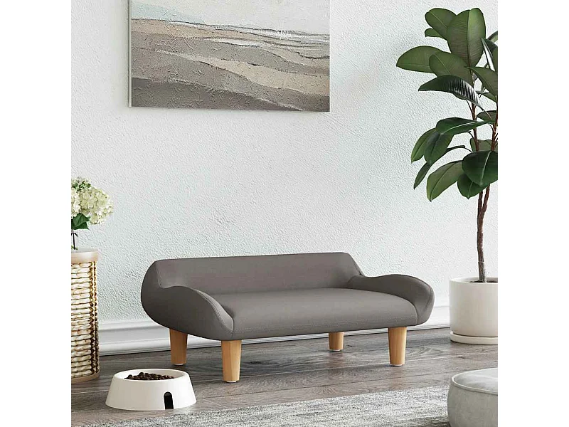 Cama para perros de tela gris taupe 70x40x24 cm
