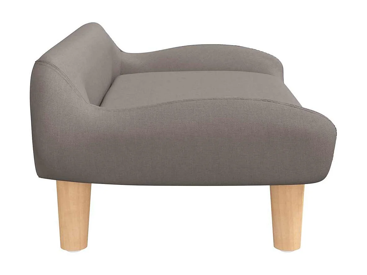 Lit pour chien taupe 70x40x24 cm tissu