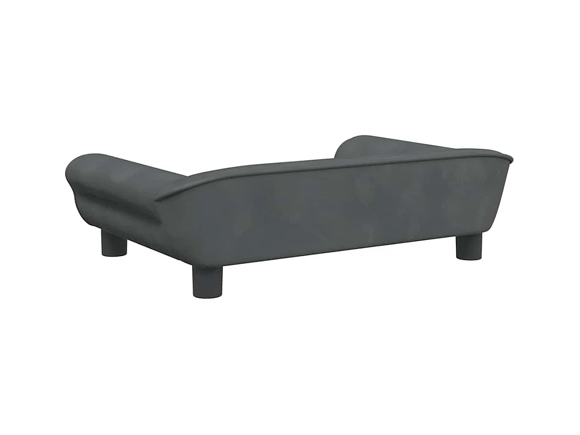 Cama para perros de terciopelo gris oscuro 70x48x22 cm