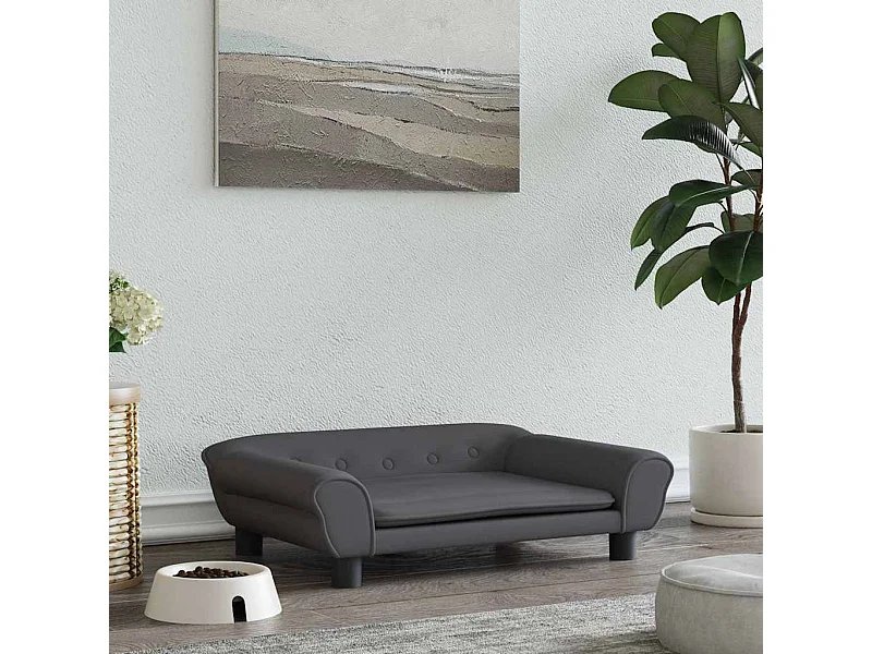 Lit pour chien gris foncé 70x48x22 cm velours