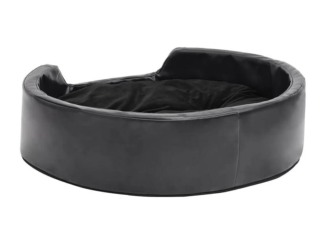 Lit pour chiens Noir 69x59x19 cm Peluche et similicuir