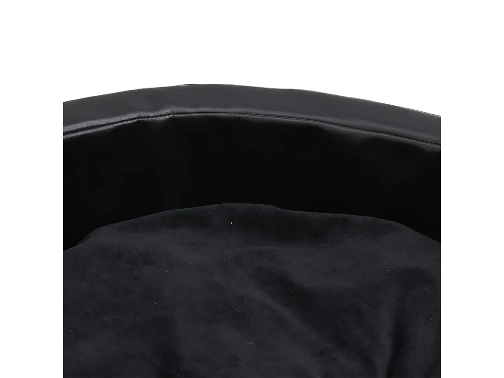 Lit pour chiens Noir 69x59x19 cm Peluche et similicuir