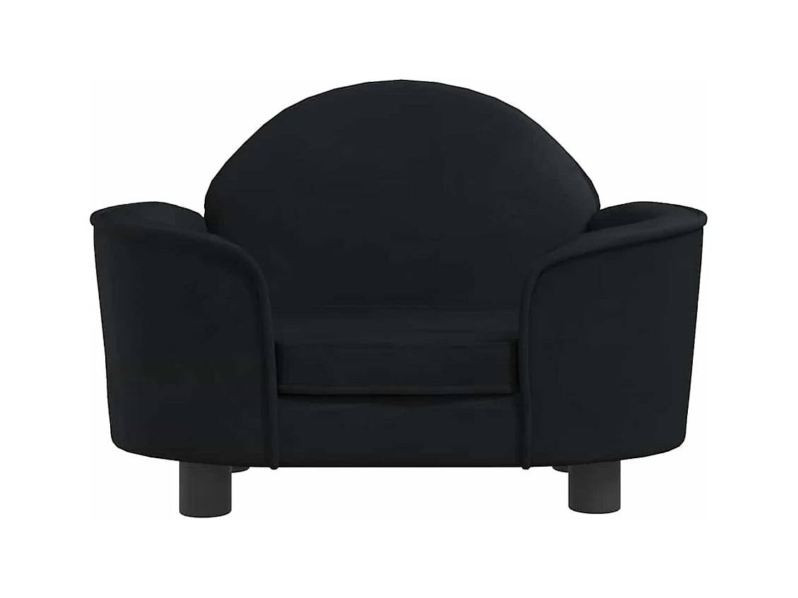 Cama para perros de terciopelo negra 66x40x45 cm