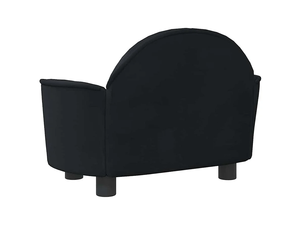 Cama para perros de terciopelo negra 66x40x45 cm
