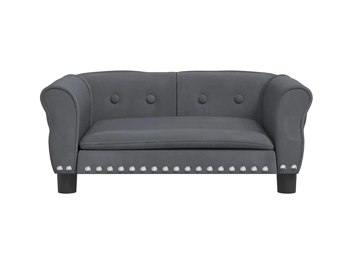 Cama para perros de terciopelo gris oscuro 70x45x30 cm