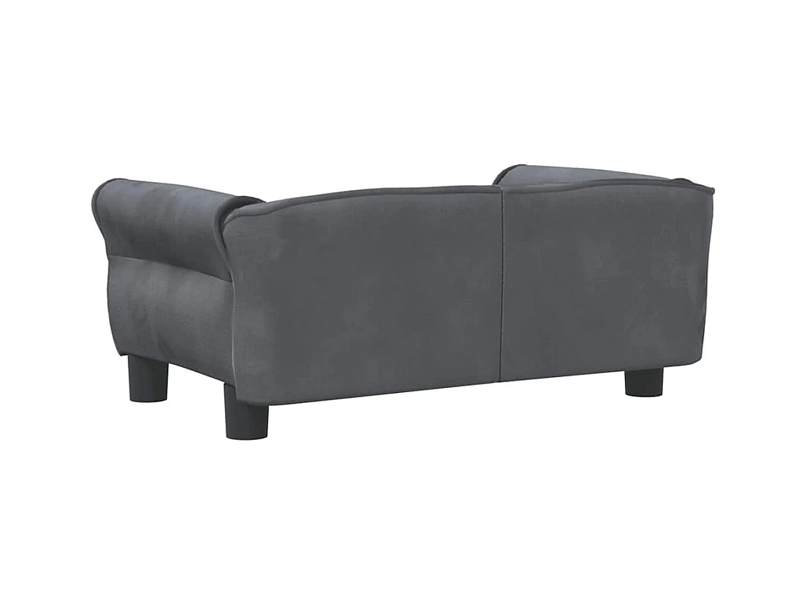Cama para perros de terciopelo gris oscuro 70x45x30 cm