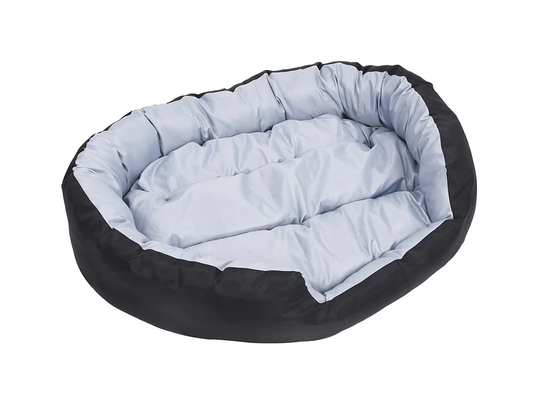 Cojín para perro reversible y lavable gris y negro 110x80x23 cm