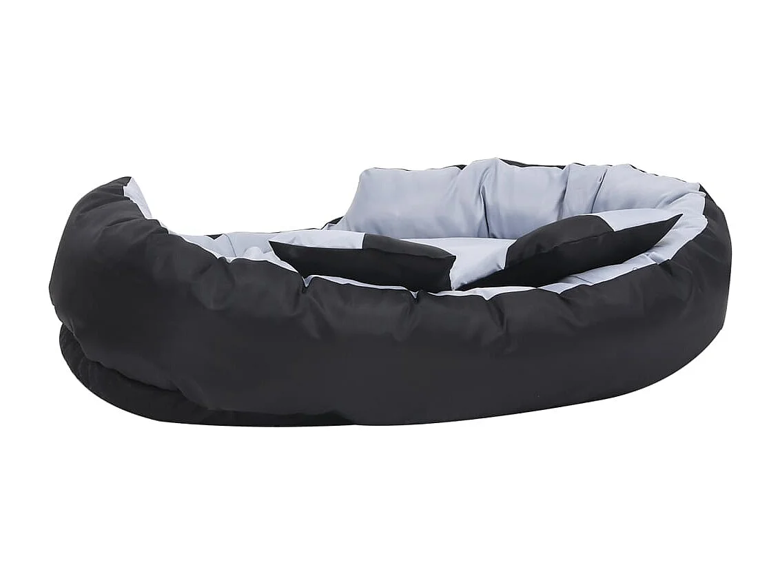 Coussin réversible lavable pour chien Gris et noir 110x80x23 cm