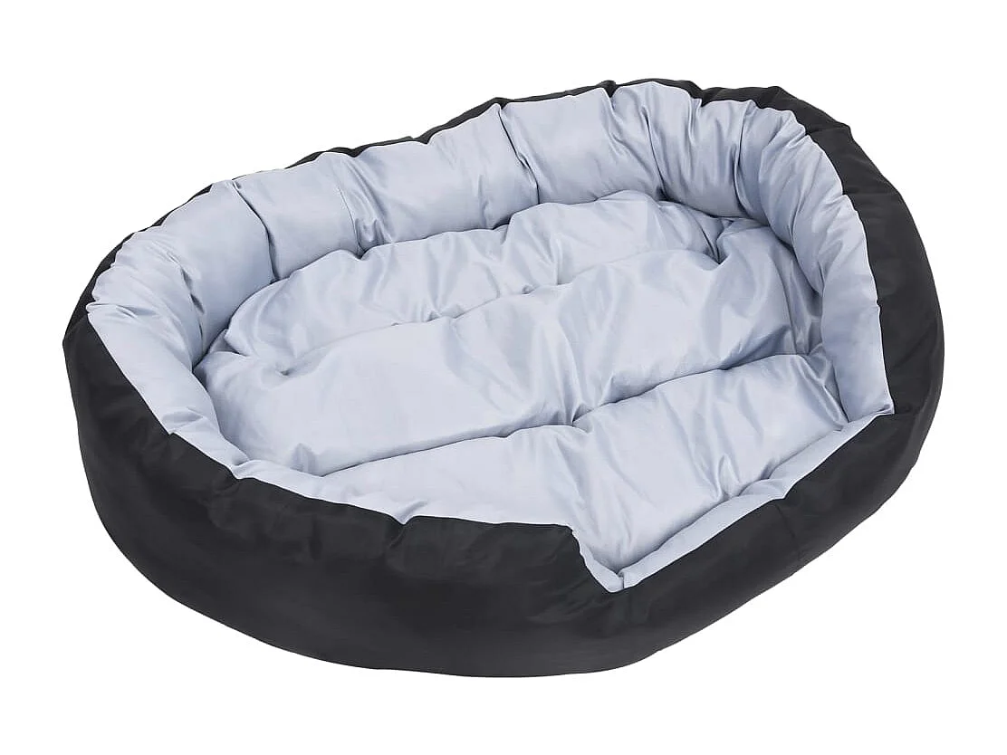 Coussin réversible lavable pour chien Gris et noir 110x80x23 cm