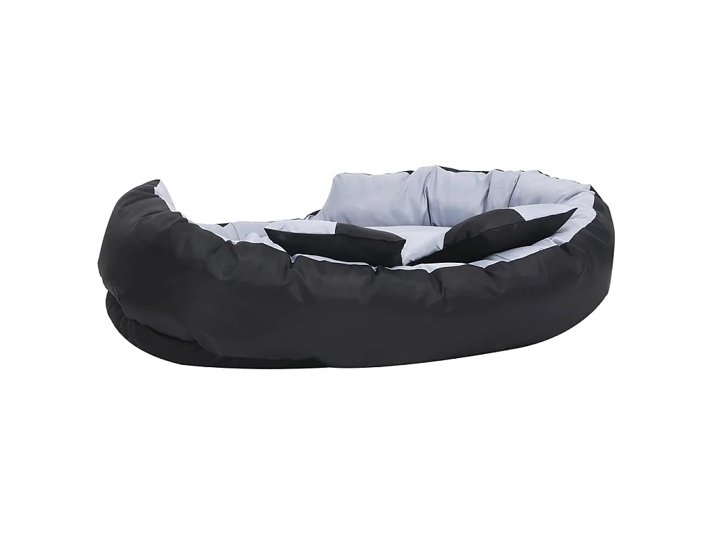 Coussin réversible lavable pour chien Gris et noir 110x80x23 cm